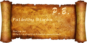 Palásthy Bianka névjegykártya